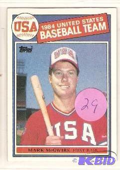 lot 29 image: 1985 Topps Mark McGwire Rookie Card