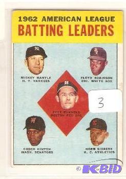 lot 3 image: 1962 American League Bating Leaders including Mickey Mantle