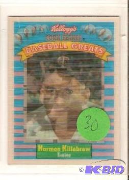lot 30 image: Harmon Killebrew Kelloggs 3D card