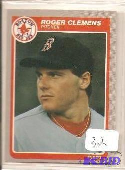 lot 32 image: 1985 Fleer Roger Clemens Rookie Card