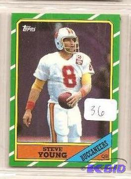 lot 36 image: 1987 Topps Steve Young Rookie