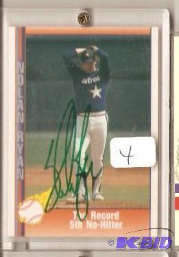 lot 4 image: Nolan Ryan Autographed Card