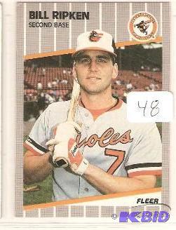 lot 48 image: 1991 Bill Ripken Blacked out bat card