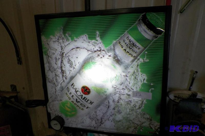 lot 52 image: Bacardi 18 x 18 Lighted Sign