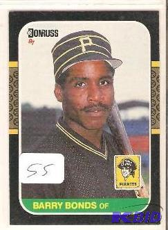 lot 55 image: 1987 Donruss Barry Bonds Rookie Card