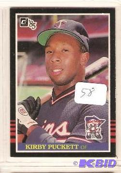 lot 58 image: 1985 Donruss Kirby Puckett Rookie