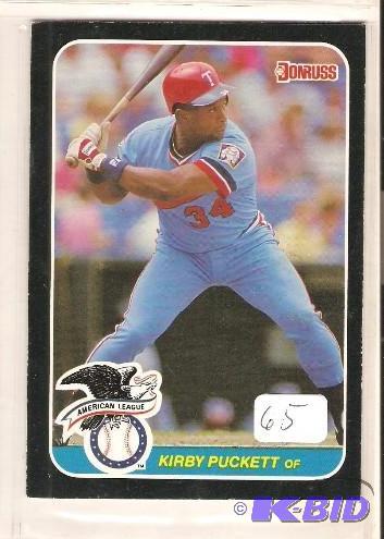 lot 65 image: 1987 Donruss Kirby Puckett Giant Card