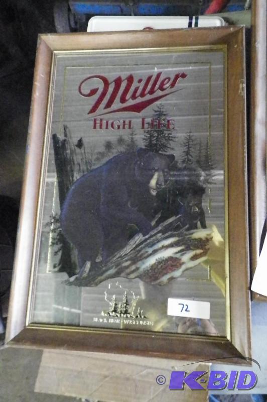 lot 72 image: Miller Lite Bear Mirror