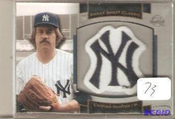 lot 73 image: 2003 Catfish Hunter Patch Card