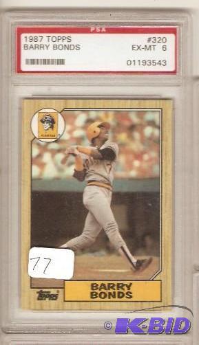 lot 77 image: 1987 Topps Barry Bonds Rookie