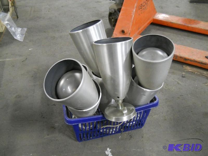 lot 140 image: 9 Vintage Aluminum Lighting Fixtures
