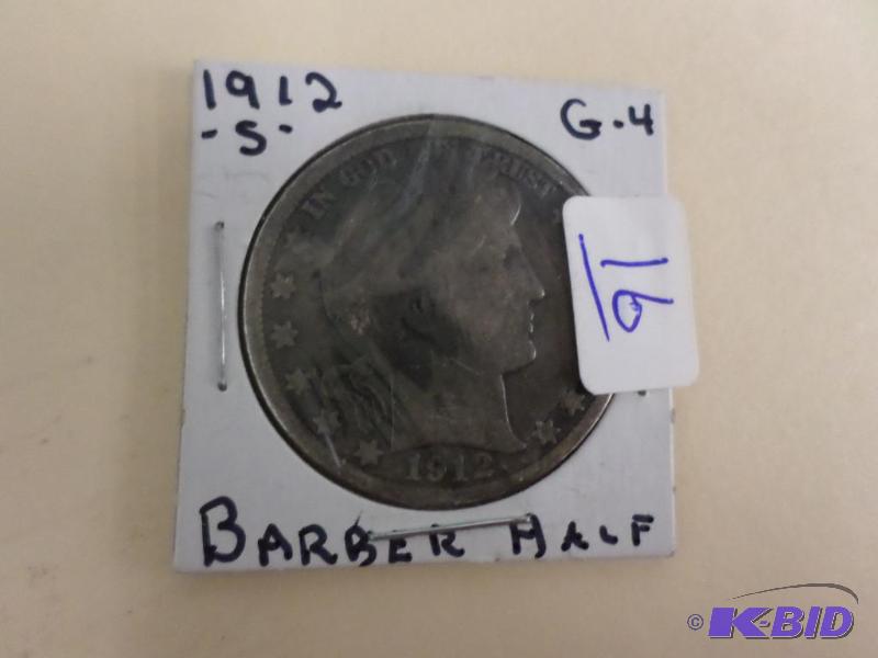 1912-S Barber Half Dollar...
