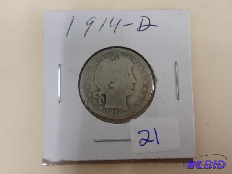 1914-D Barber Quarter...
