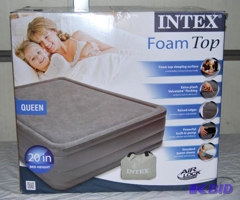 lot 25 image: Intex Queen Size Foam Top Air Bed, velvet sur...