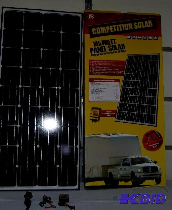 lot 28 image: 145W Crystalline Solar Panel, 8.28 amps per h...