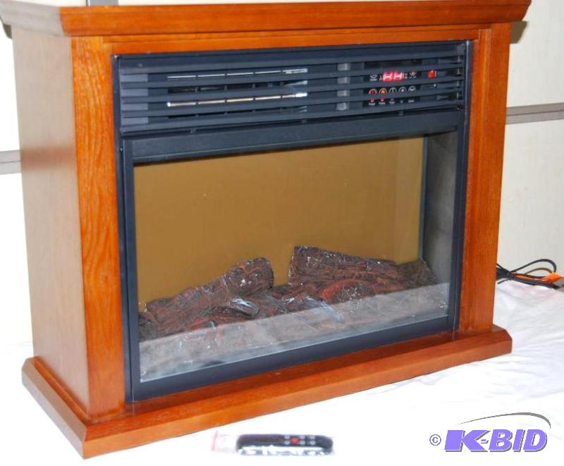 lot 4 image: Infrared Fireplace With Mantel, adjustable fl...
