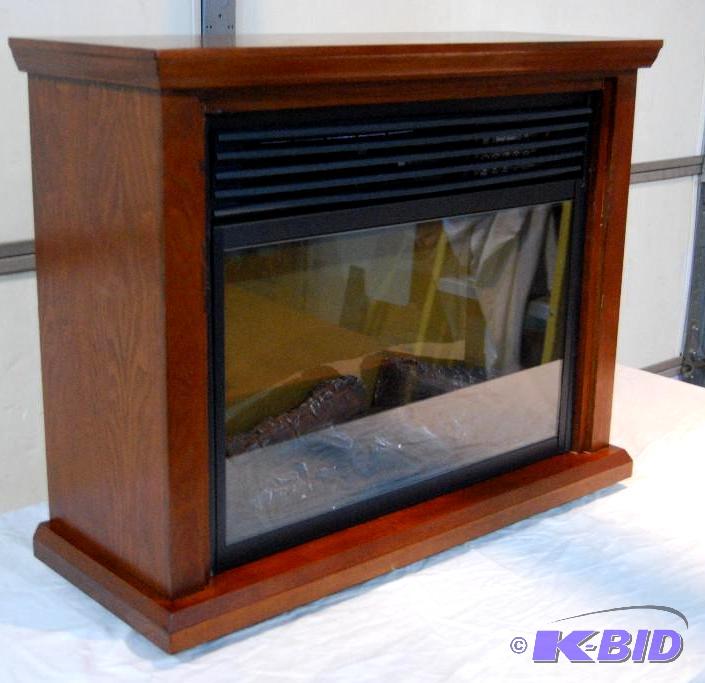 lot 48 image: Infrared Fireplace With Mantel, adjustable fl...
