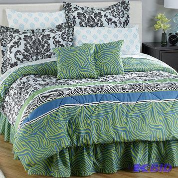 New Zebra Damask 20pc Full Bedroom Set - MSRP...