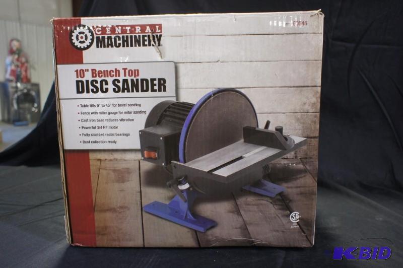 lot 1 image: Central Machinery 10" Disc Sander - Test...