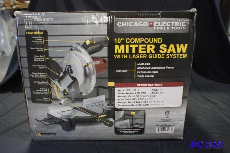 lot 2 image: Chicago Electric 10" Compound Miter Saw ...