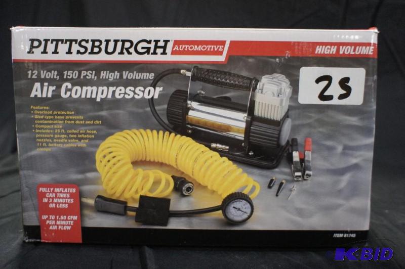 lot 25 image: New Pittsburgh Automotive 12 Volt Air Compres...