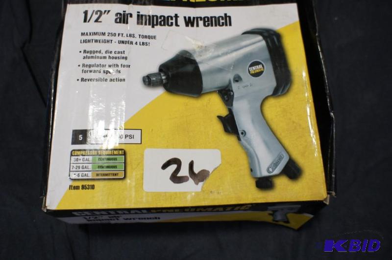 lot 26 image: Central Pneumatic 12" air impact wrench...