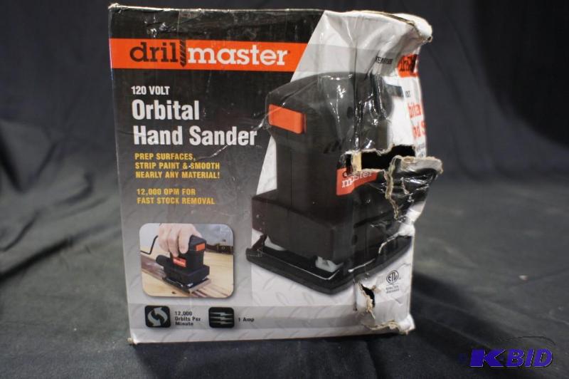 lot 29 image: New Drill Master 120 volt Orbital Hand Sander...
