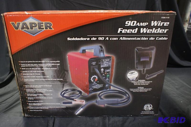 lot 46 image: New Vaper 90 amp wire feed welder -&nbspTest...