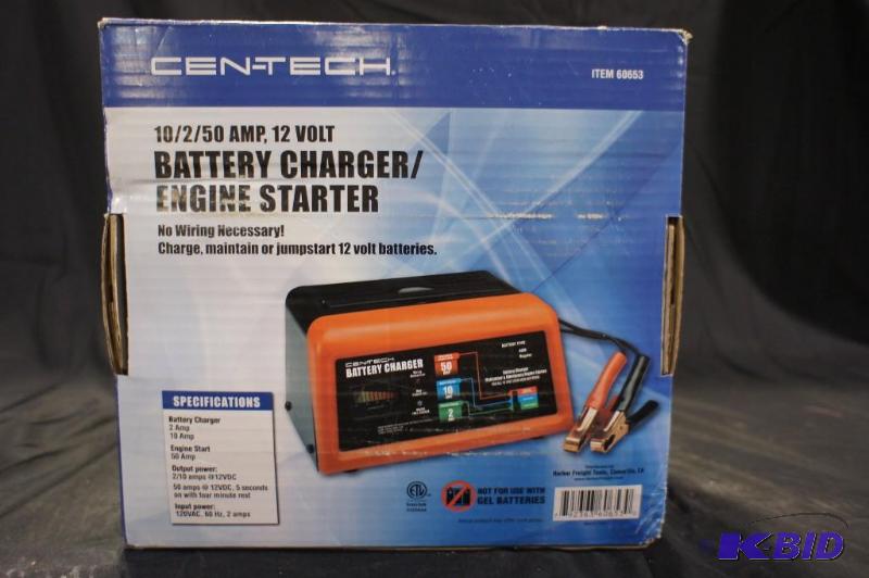 lot 5 image: New Cen-Tech 12 Volt BAttery Charger -Tested ...