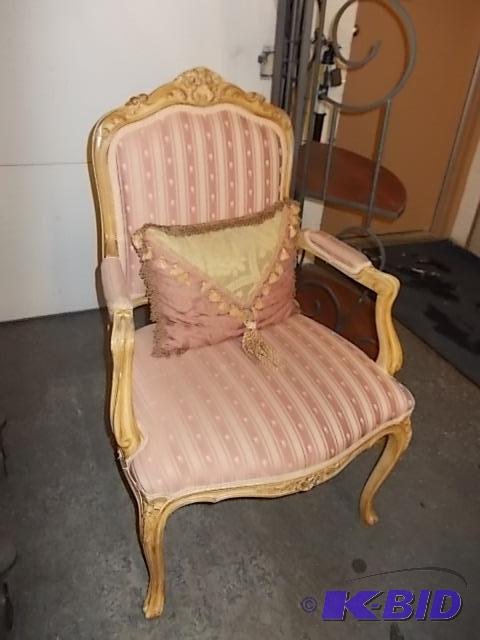 Ornate Carved Pink Victorian Arm Chair January Multi