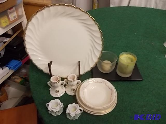 Royal China 22K Gold Rim Plate, Easel, Other ...