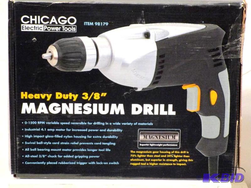 lot 54 image: 38 in. Heavy Duty Professional Magnesium Variable Speed Reversible Drill