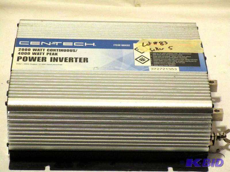 lot 83 image: 2000 Watt Continuous4000 Watt Peak Power Inverter