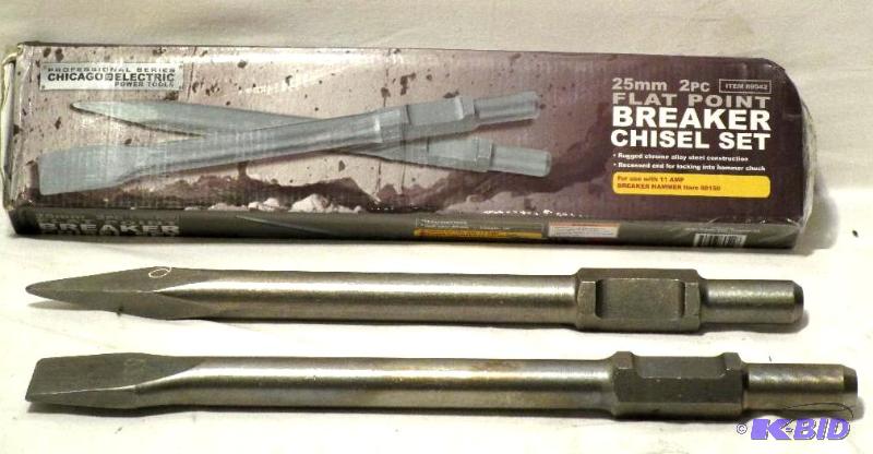 lot 91 image: 1 in. Flat Point Breaker Chisel Set 2 Pc