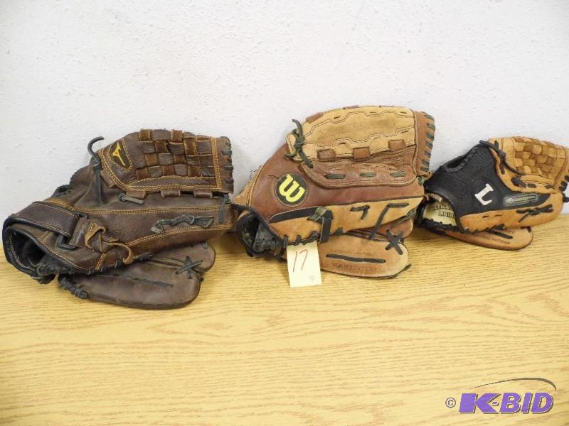 3 Baseball Gloves
