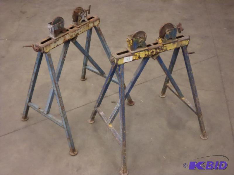 lot 10 image: (2) Commercial Steel PipeConduit Roller Clam...