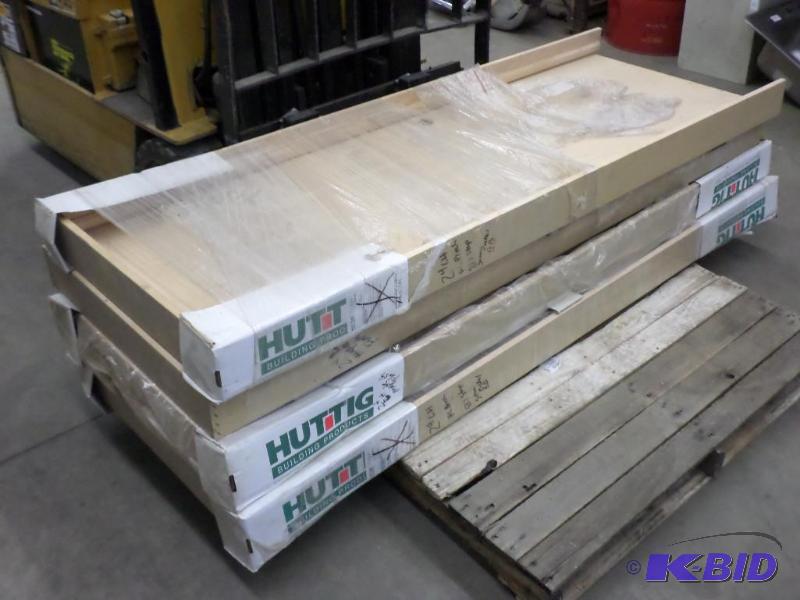 lot 105 image: (4) Unused Huttig 28" Pre-Hung Wooden Do...