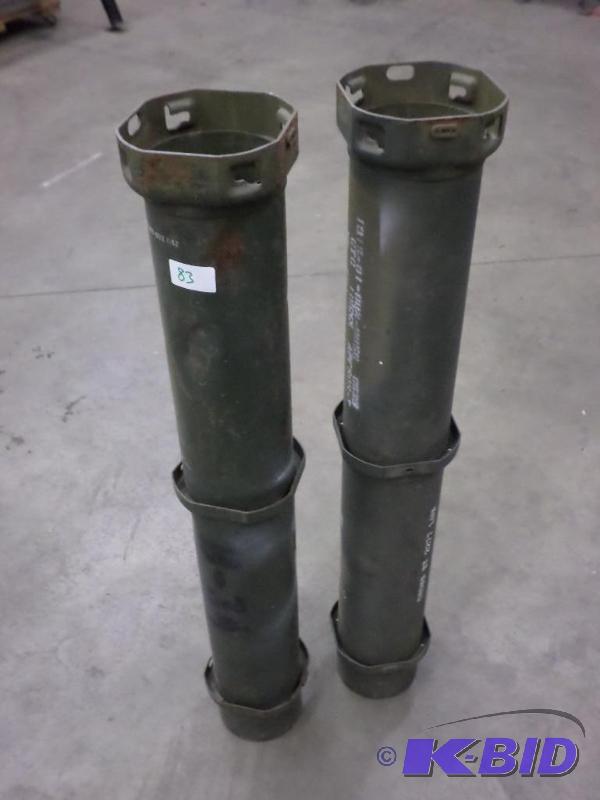 lot 83 image: Military Steel Misile Shipping Tubes (2)...