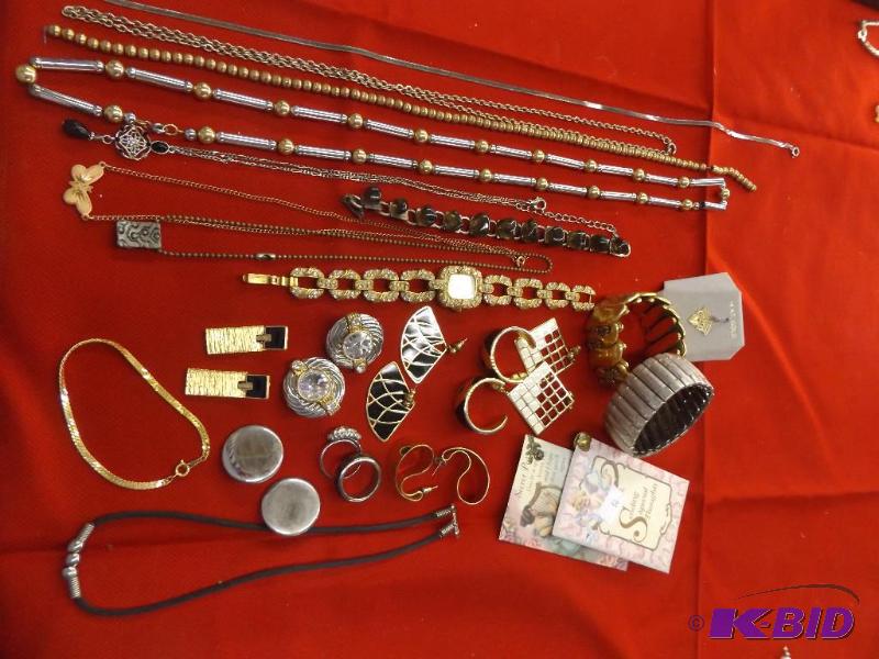 Misc. Silver, Gold and Black Costume Jewelry