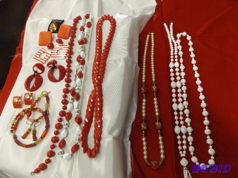 Red and White Costume Jewelry