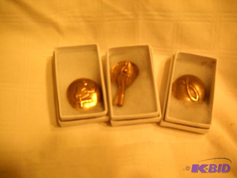 (3) New Pewter Pocket Prayer Icons made in Ge...