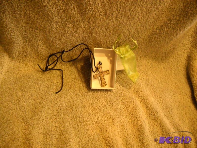 New Pewter Cross, made in Germany with green ...