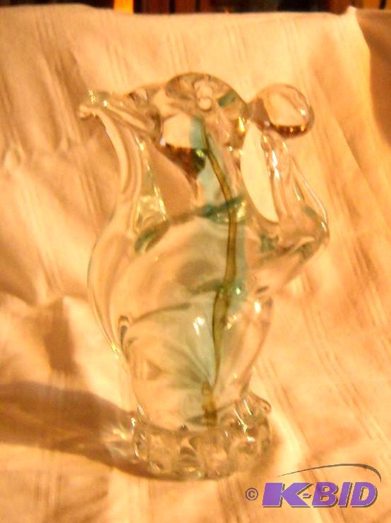 Art Glass Paperweight of Squirrel with Acorn,...
