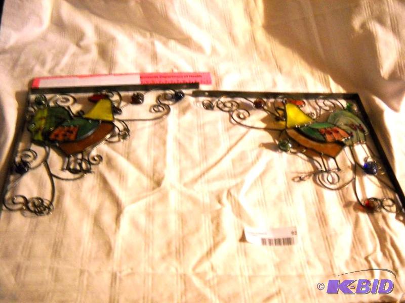 (2) Stained glass Chicken shelf support brack...