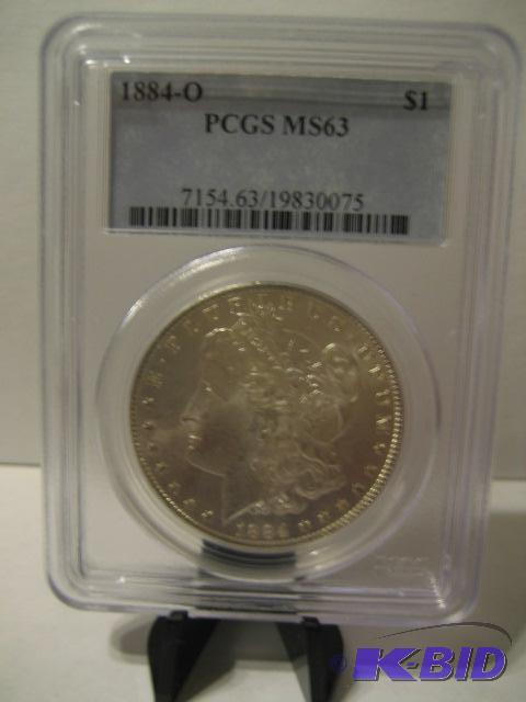 lot 1 image: 1884 O (NEW ORLEANS MINT) UNCIRCULATED MORGAN...