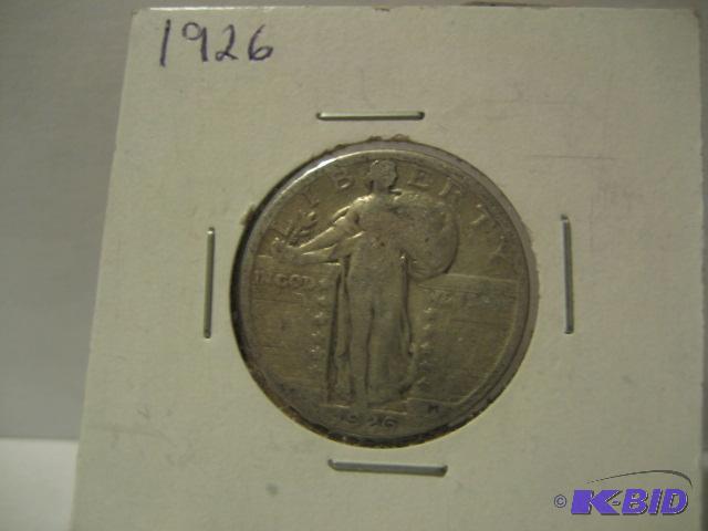lot 12 image: 1926 STANDING LIBERTY QUARTER DOLLAR 90% SILV...