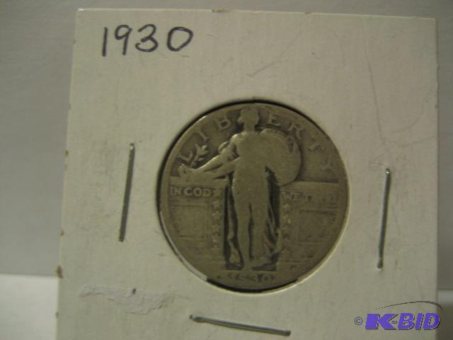 lot 15 image: 1930 STANDING LIBERTY QUARTER DOLLAR 90% SILV...