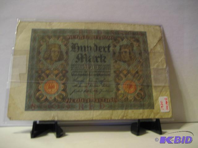 lot 169 image: 1920 100 MARK FOREIGN NOTE...