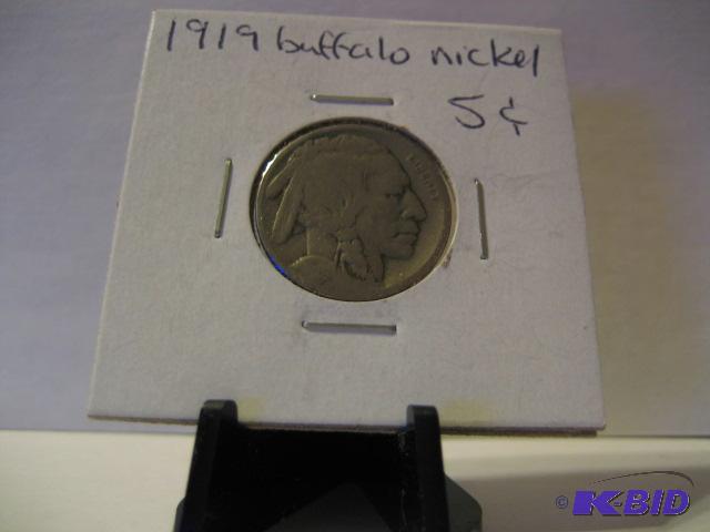 lot 179 image: 1919 BUFFALO NICKEL...