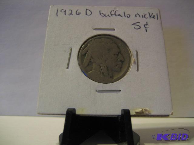 lot 182 image: 1926 D BUFFALO NICKEL...